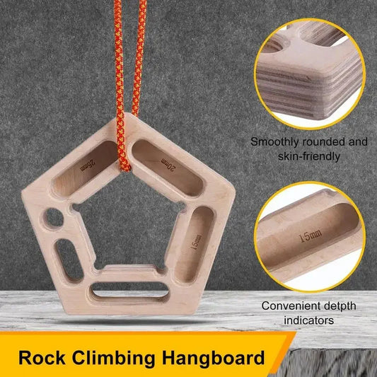 Portable Mini Hangboard for Climbing Training – Beginner-Friendly Outdoor Fingerboard Made from Durable Birch Wood, Easy to Attach